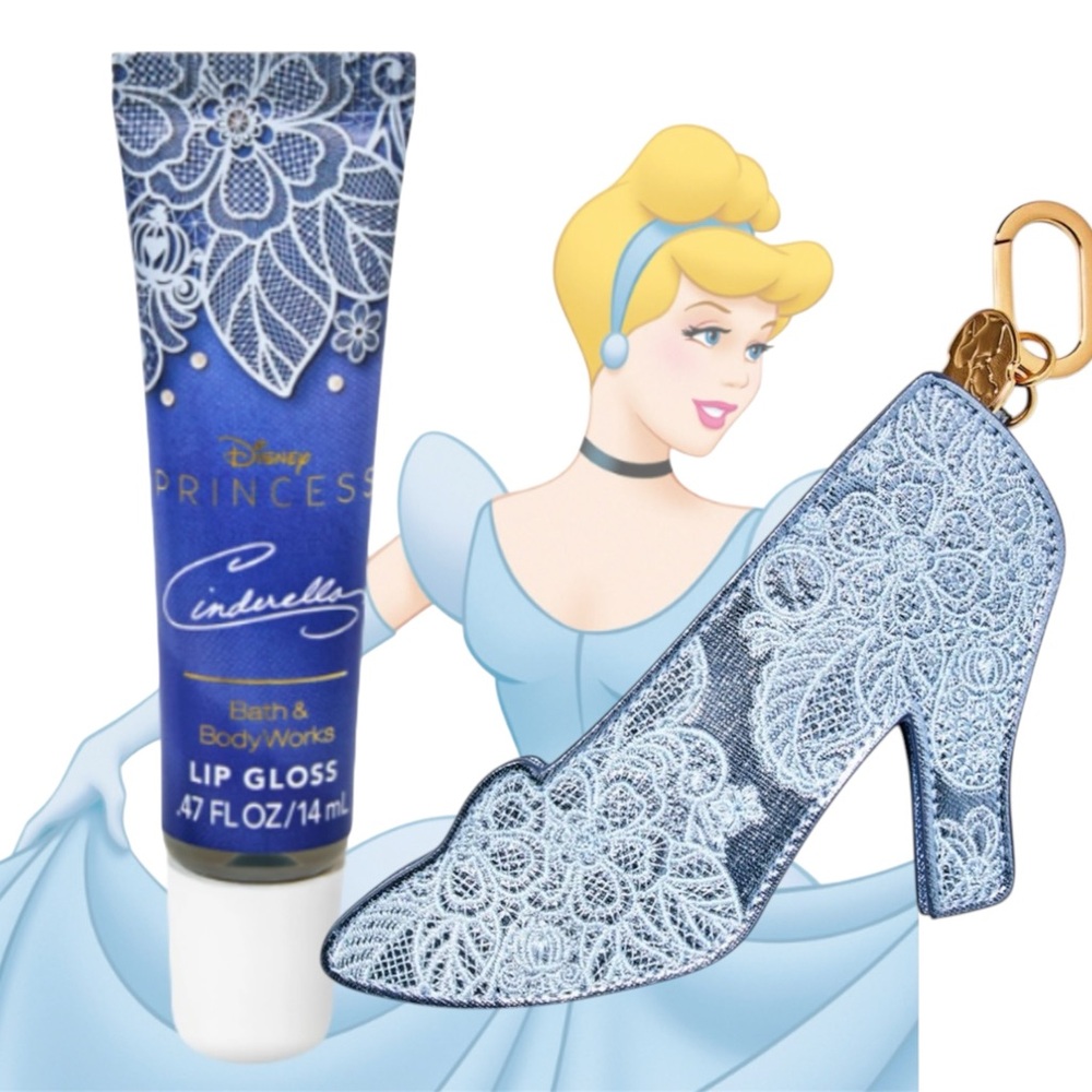 Bath & Body Works Disney Princess Cinderella Blue Lip Gloss & Coin Purse